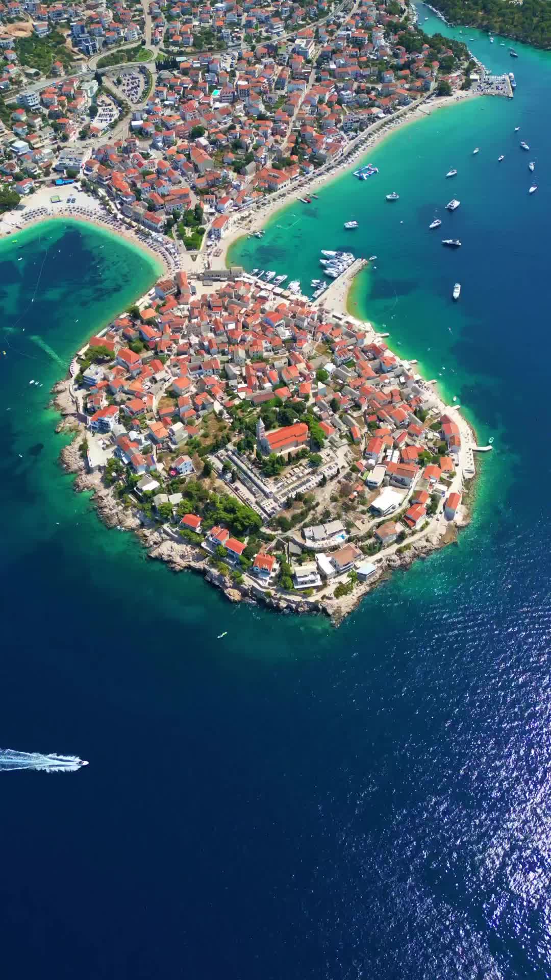 Stunning Aerial Views of Primošten, Croatia's Coastline