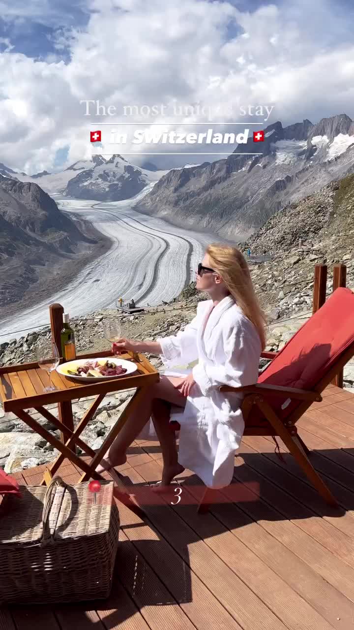 Experience the joy of sipping locally-produced wine while luxuriating in a hot tub and admiring the stunning sunset over the Alps’ Greatest Glacier. This magical moment can be yours by staying at Cube Aletsch on Eggishorn.
⠀
🛎How to book?
Go to swisshotels.com and search for Cube Aletsch. Unfortunately, it is fully booked for this year, but I was updating the booking calendar time to time and finally found a free date. So you will get lucky too🍀 or wait when the next season booking starts (around March). Either way, you have to be pretty quick to get a booking.
⠀
🍽what is included?
• everything you need for a comfortable stay (sofa bed, minibar, WC, coffee machine, bathrobes)
• a basket of local delicacies and wine for dinner
• breakfast in the Alpenlodge hotel
• hot tub with a wonderful and unique view
⠀
🏷how much?
I am not sure if the price is the same for all dates, in our case we paid 455 chf per night (excluding cable car and parking).
⠀
📍Cube Aletsch, Eggishorn, Valais, Switzerland 🇨🇭 
___________________________
#swisshotel #switzerlandhotels #uniquehotels #visitswitzerland #switzerland_vacations #swisstravel #aletscharena #cubealetsch #millionstarshotel #switzerland_hotels