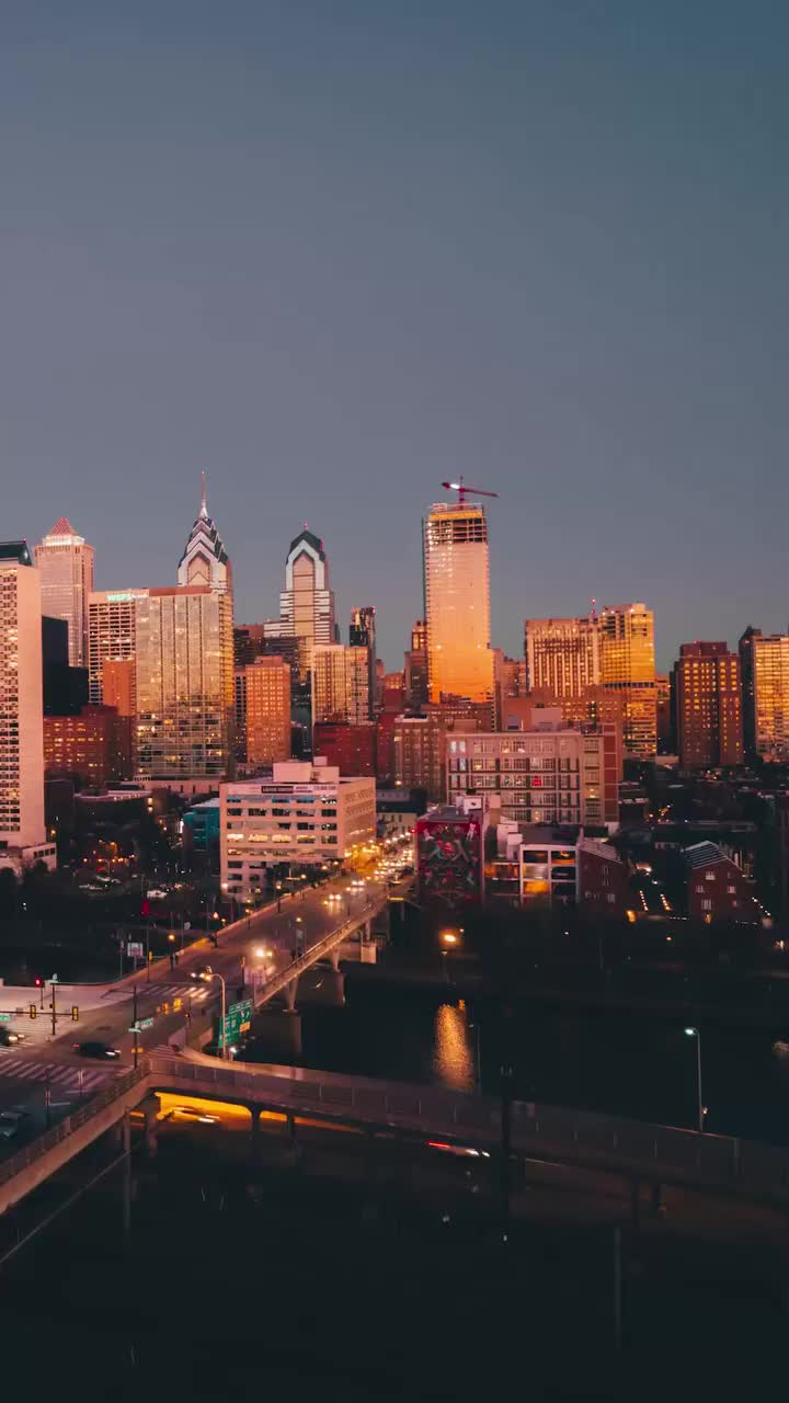 Philadelphia Skyline at Dusk - Urban Evening Cityscape