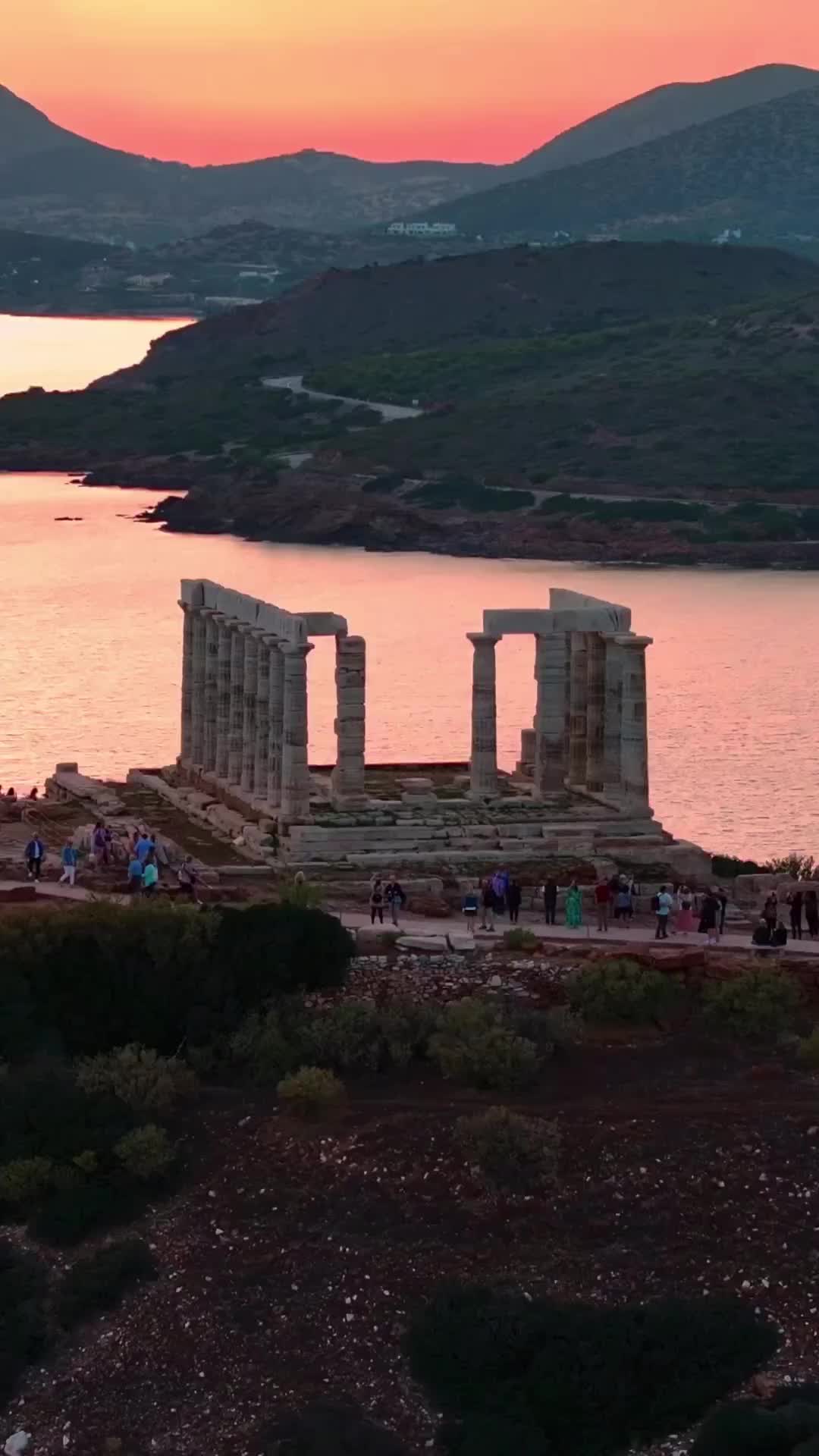 Stunning Sunset at Temple of Poseidon, Sounion