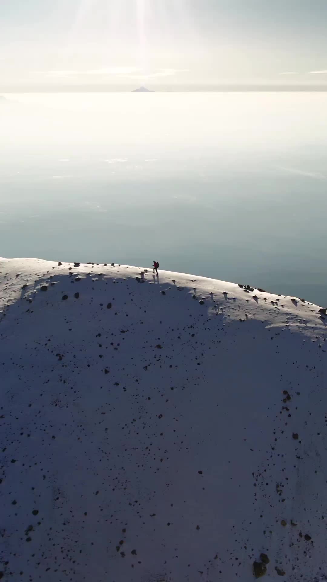 Summit of Iztaccíhuatl with Popocatepetl in the Background