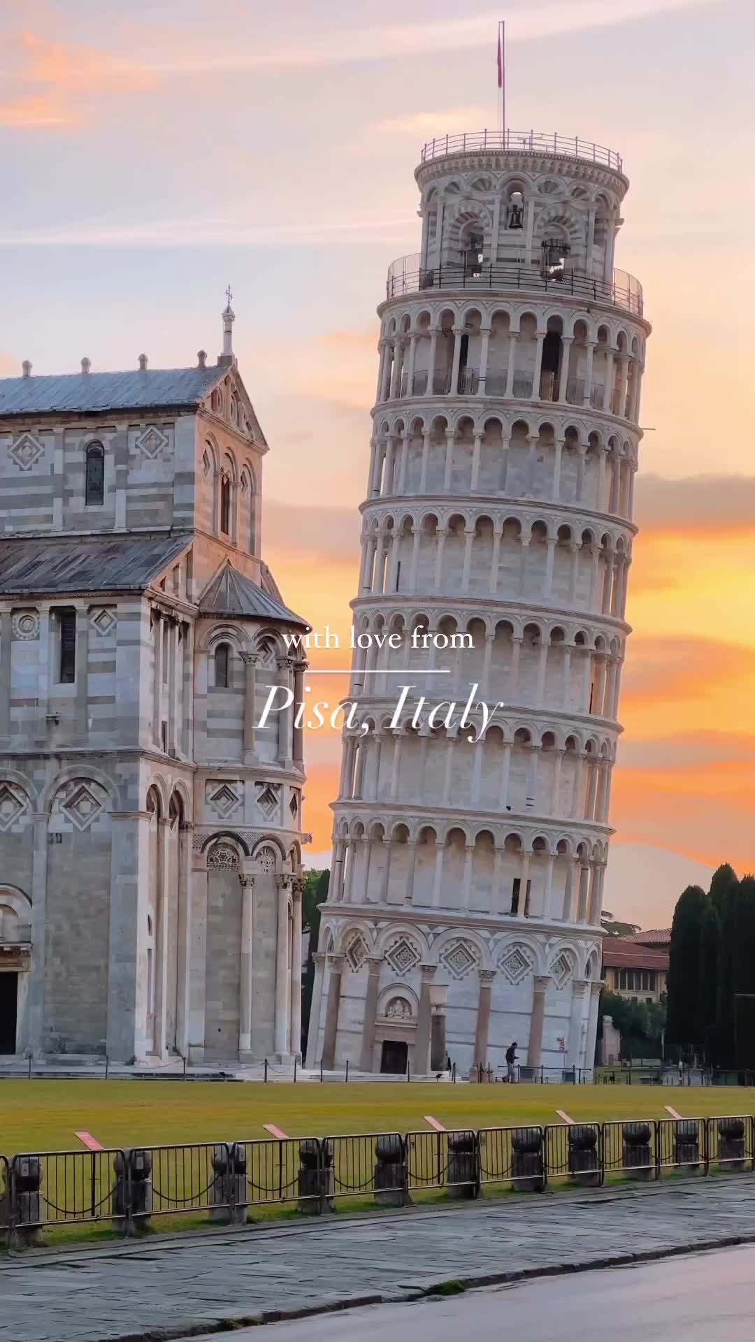 Beautiful Sunrise at Leaning Tower of Pisa