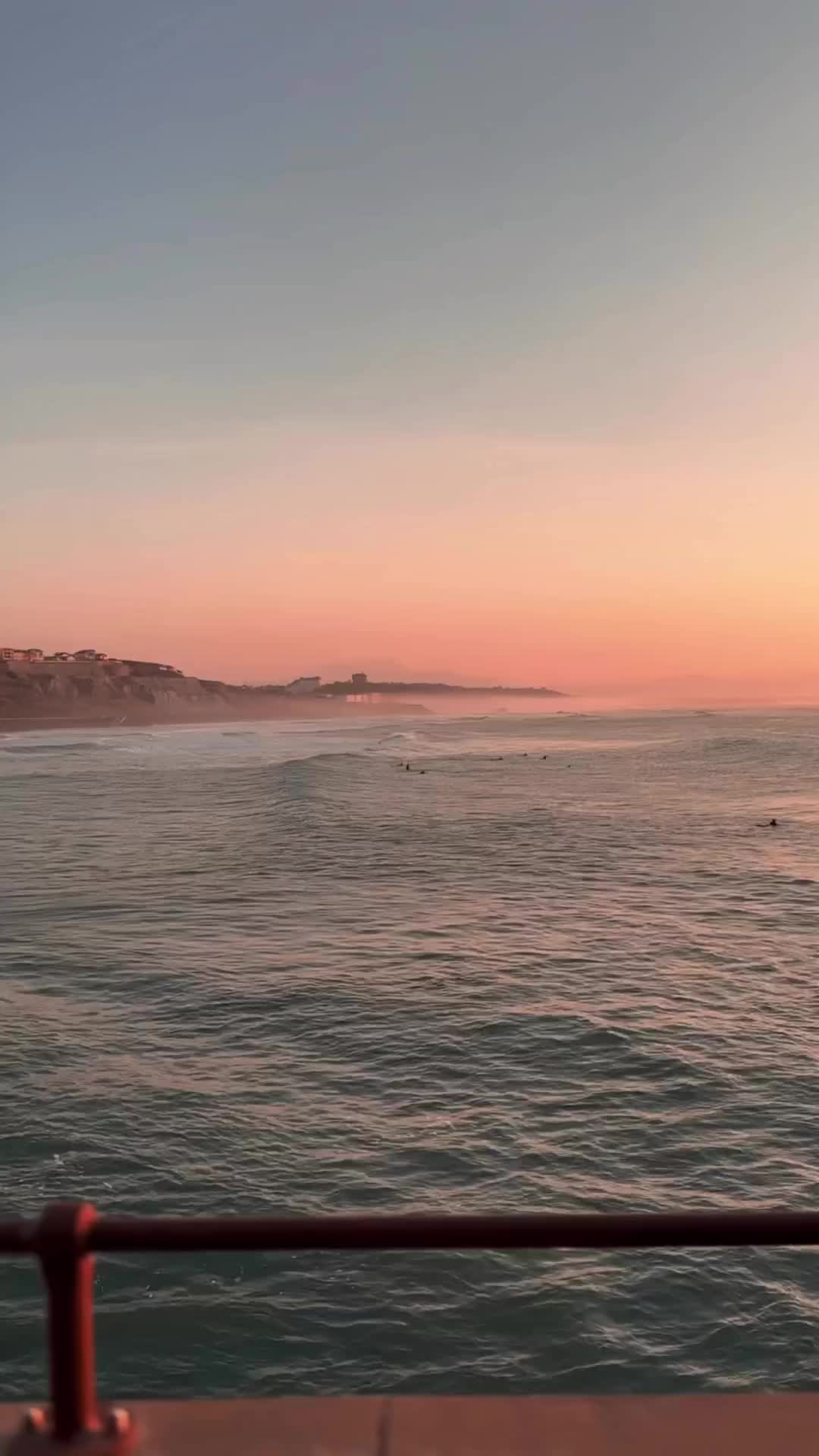 Breathtaking Sunset Surfing in Biarritz, France