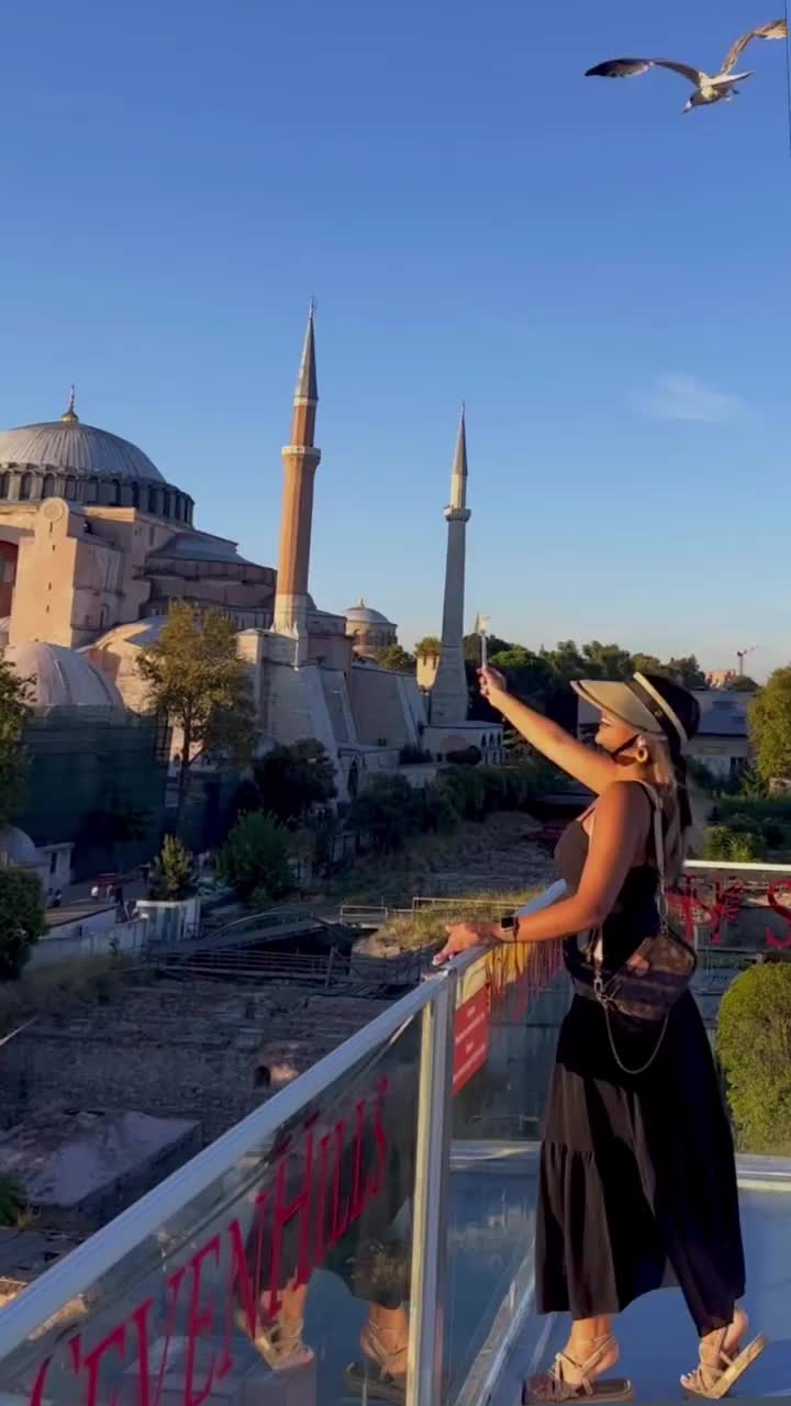 Feeding Seagulls at Seven Hills Restaurant Istanbul