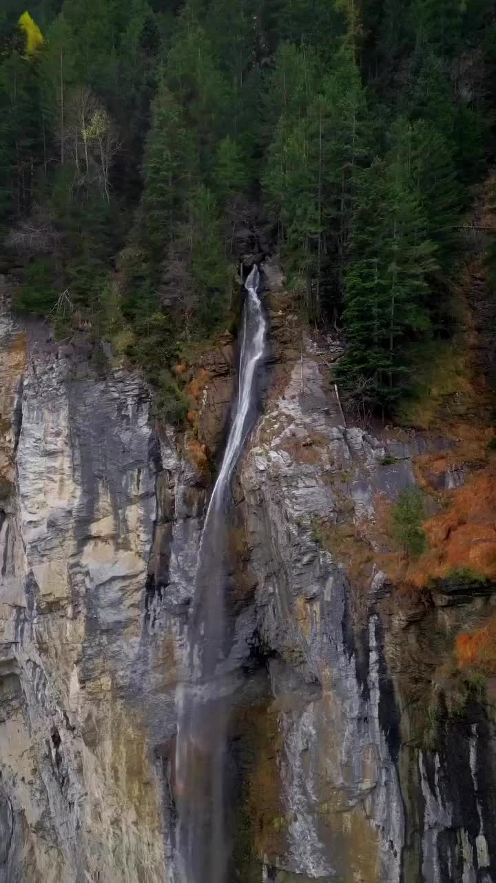 Staubbachfall Waterfall in Lauterbrunnen, Switzerland