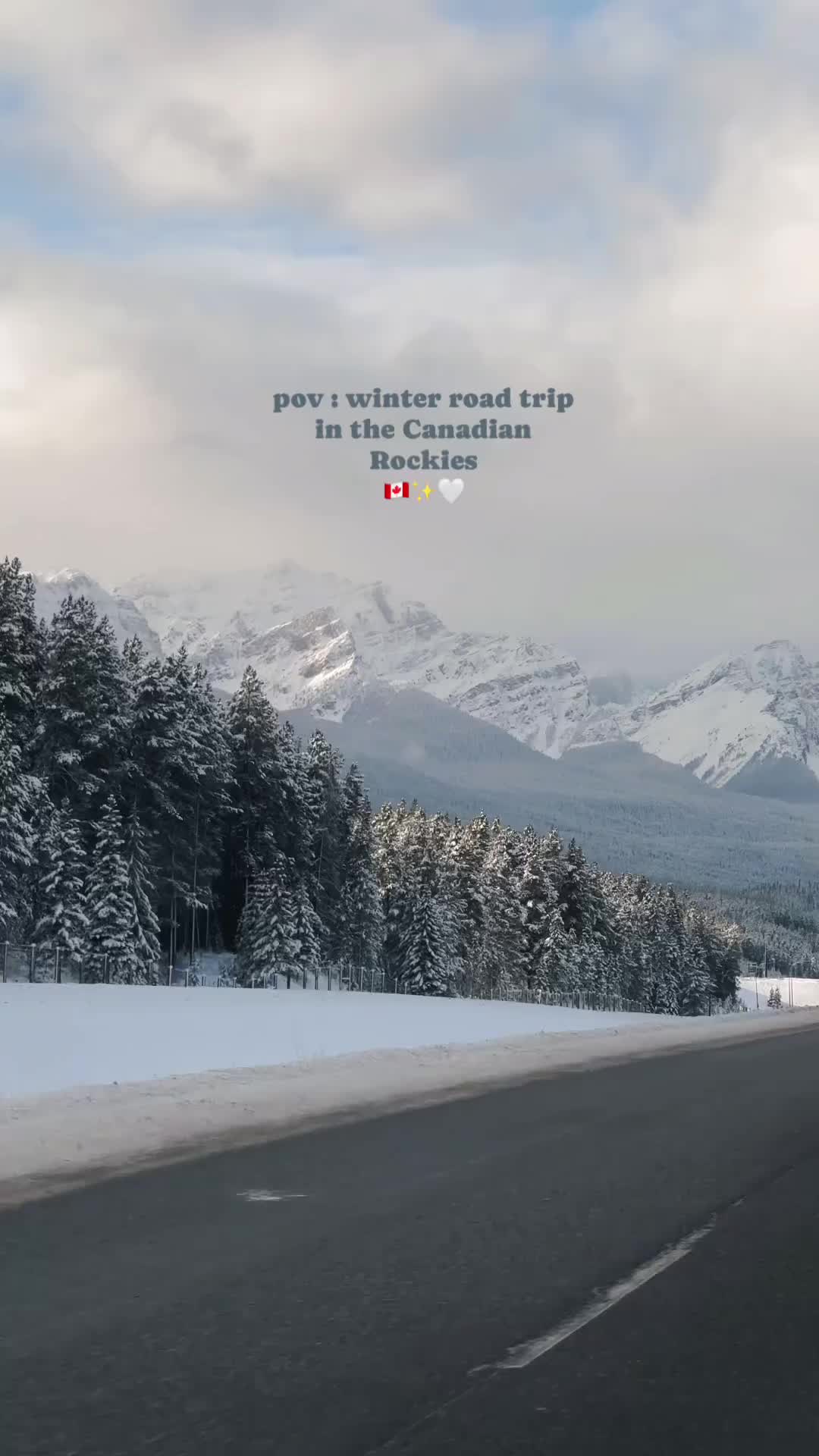 Driving Through a Winter Postcard in Banff National Park