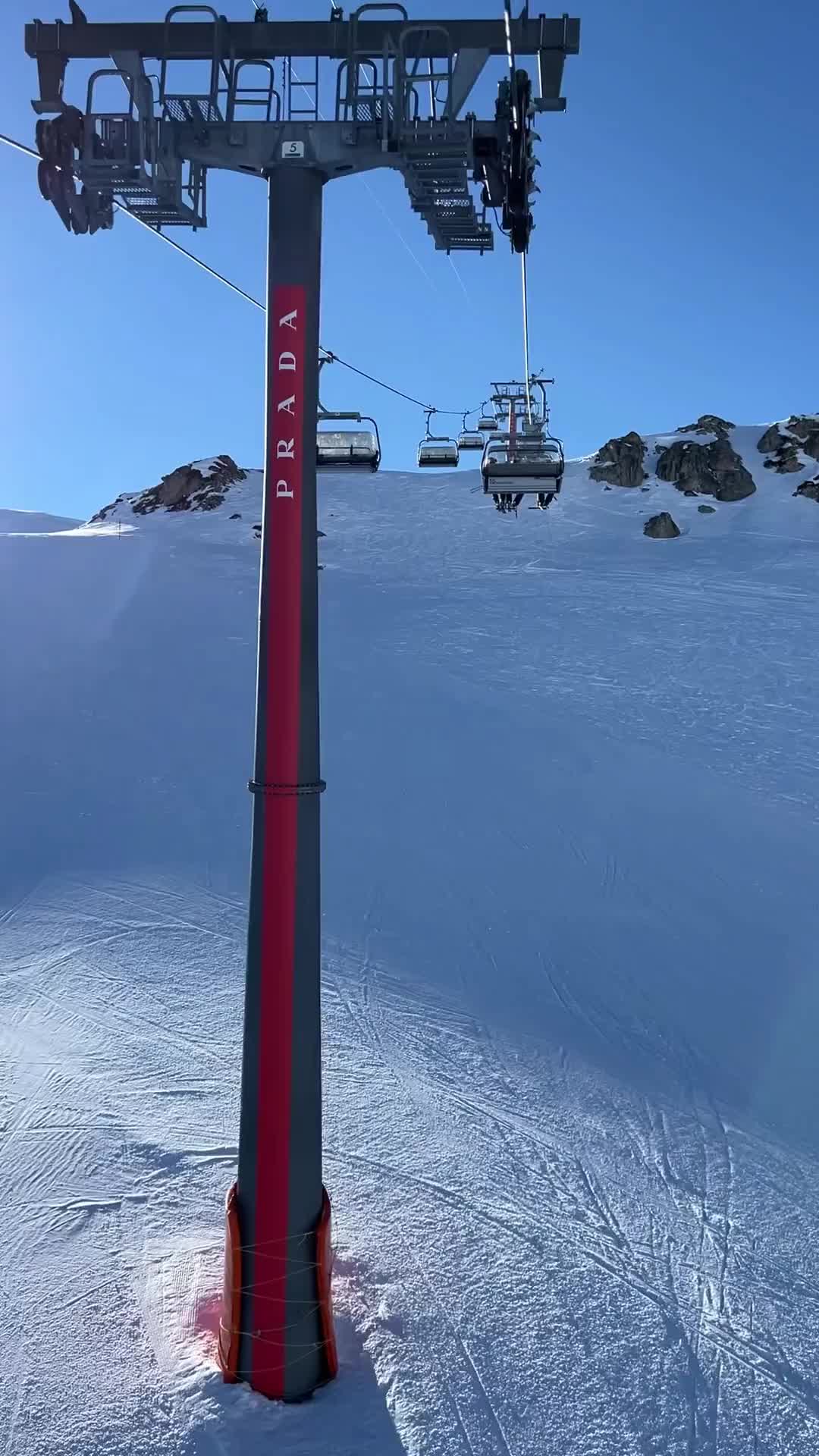 Skiing to Lunch at Paradiso St. Moritz in Swiss Alps