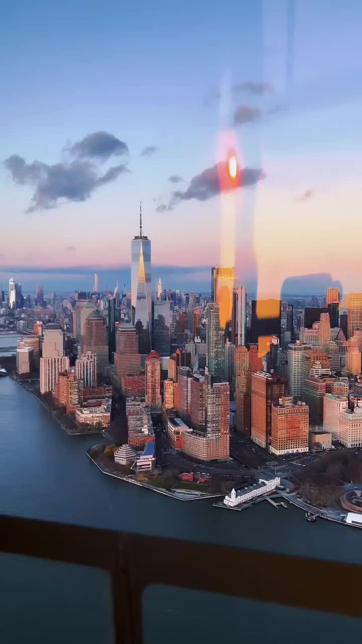 Chasing Sunsets Over Manhattan by Helicopter