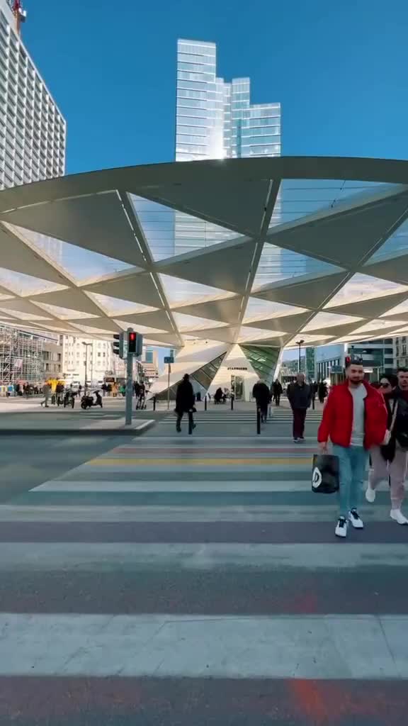 Stunning Architecture of Rogiers Metro Station, Brussels