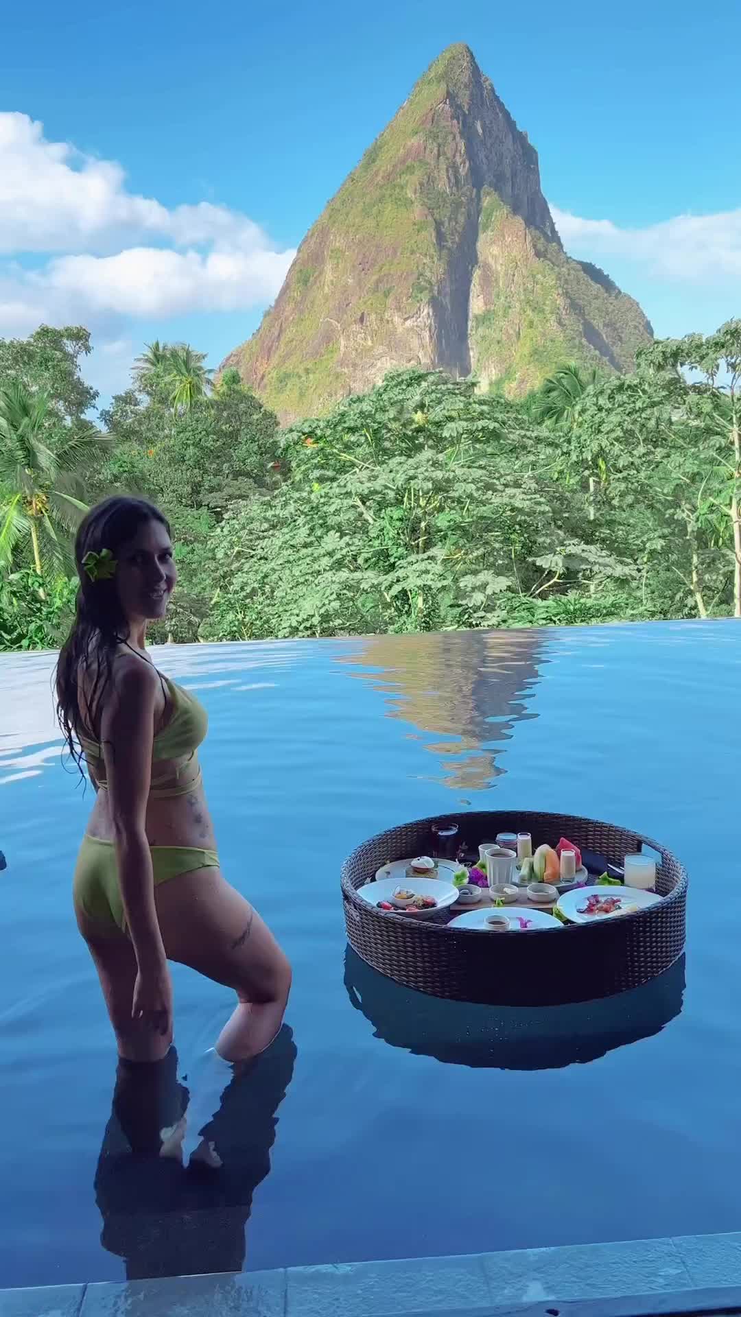 Floating Breakfast in the Caribbean Paradise