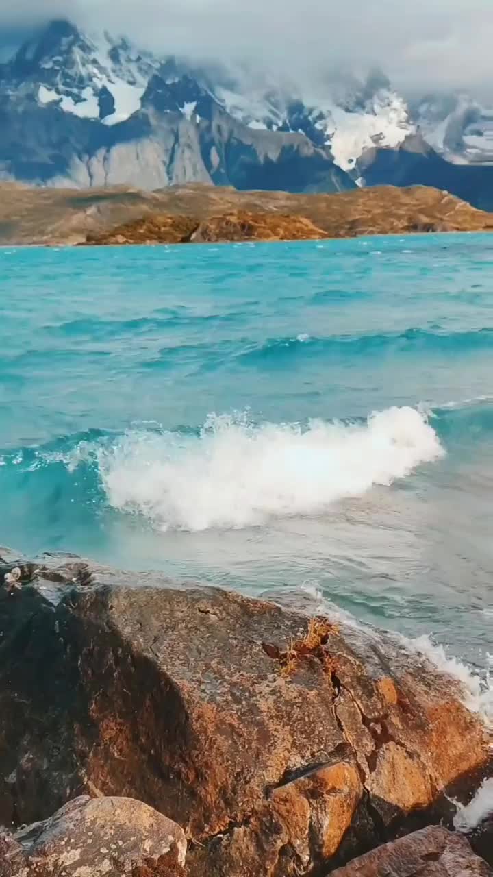 Patagonia's Ocean Waves at Pehoe Lake, Torres del Paine