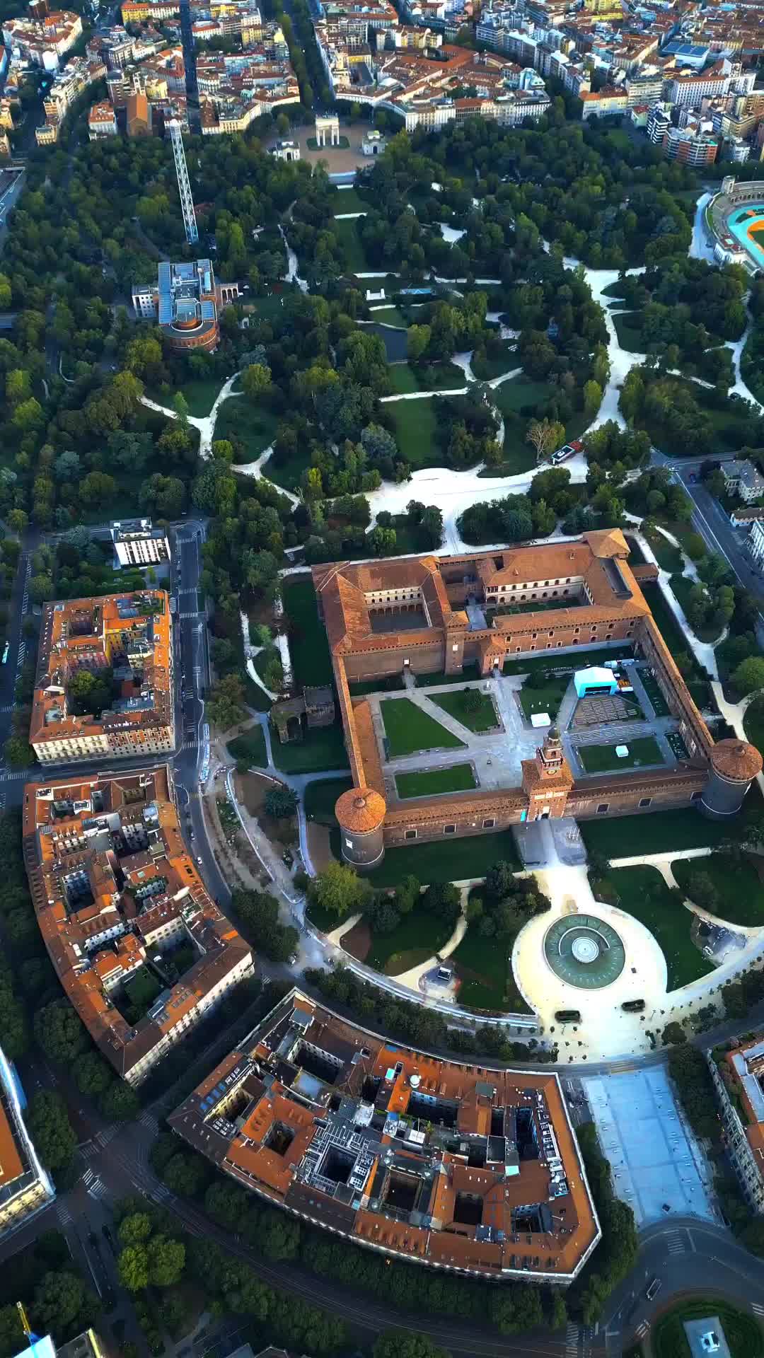 Sforzesco Castle Milan: Stunning Aerial View
