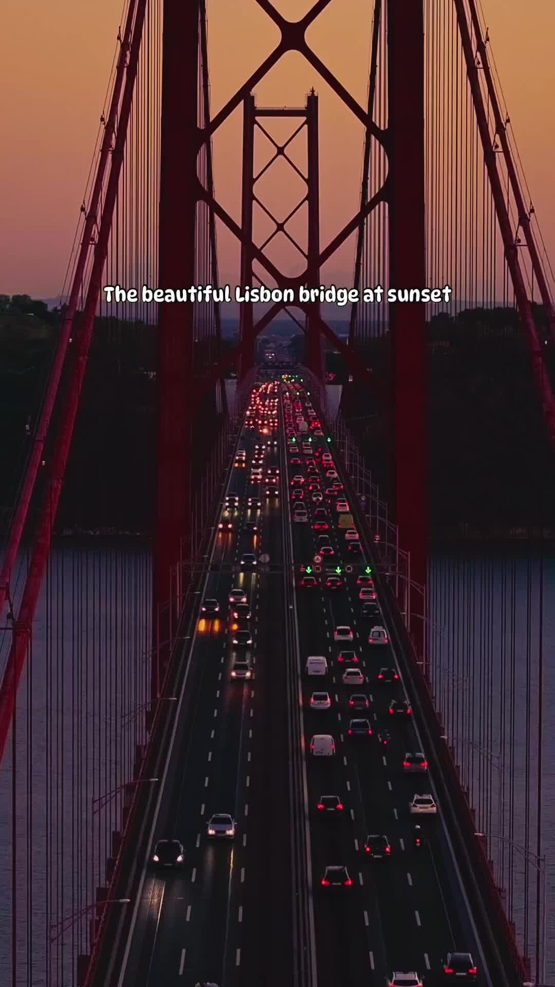 Lisbon Bridge at Sunset: Stunning Drone Footage