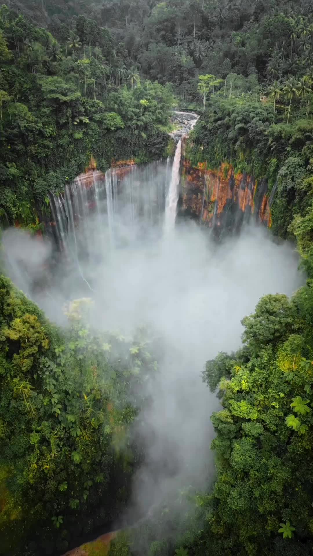 Stunning Tumpak Sewu Waterfalls in East Java, Indonesia