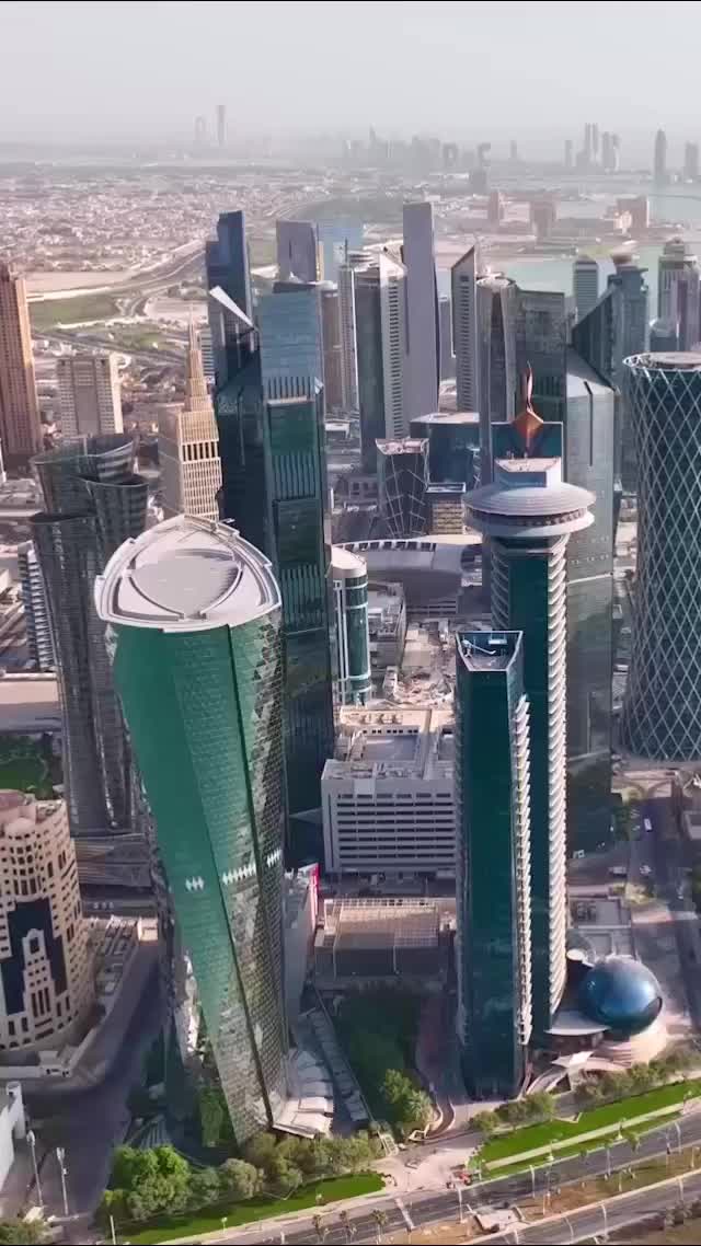 Skyscrapers of Doha, Qatar: Aerial Views of Modern Architecture