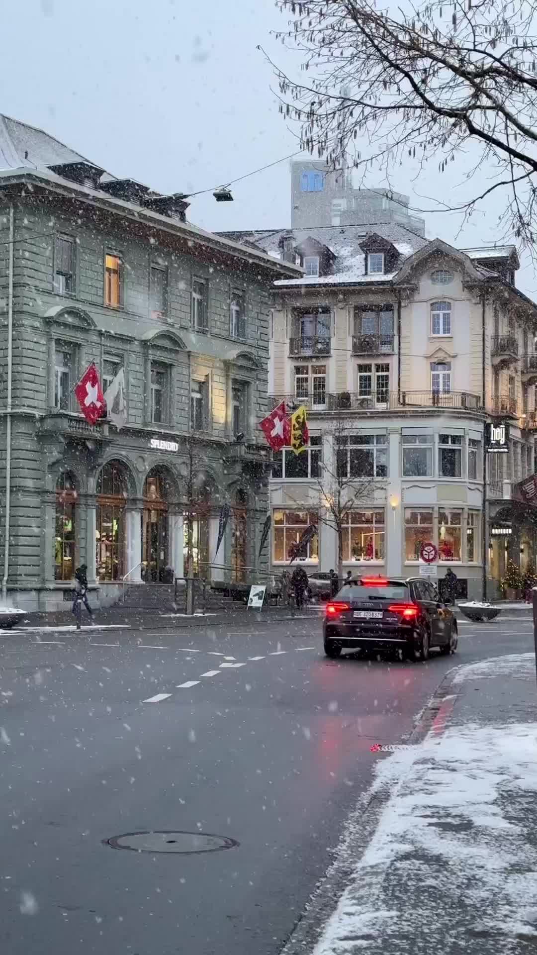 Snowy Day in Interlaken, Switzerland - Winter 2023