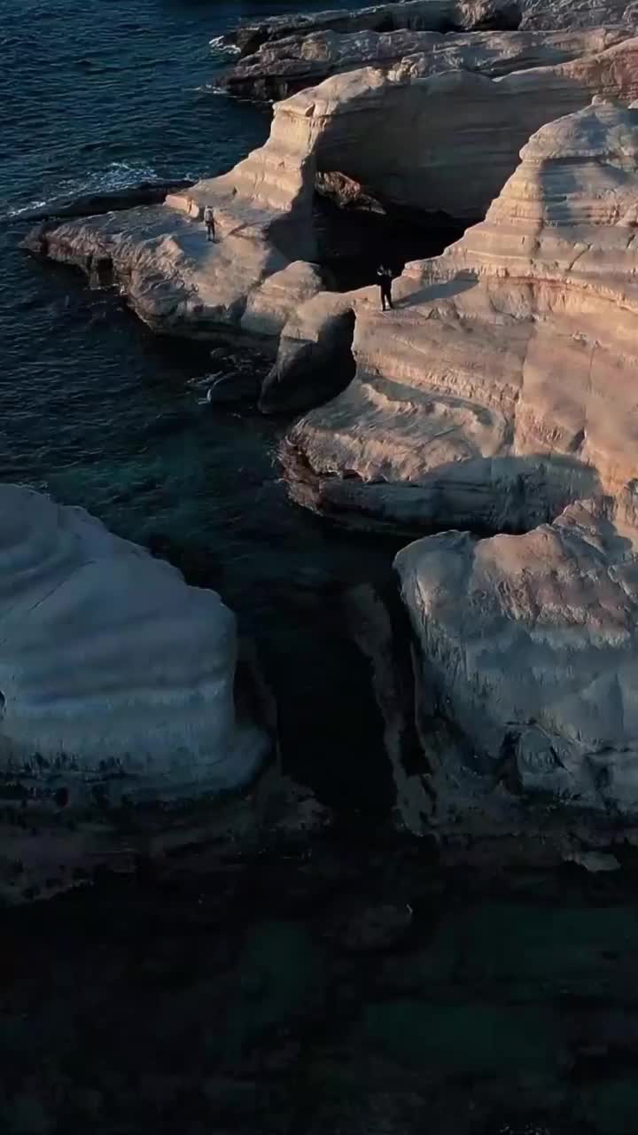 Hypnotic Drone Footage of Sea Caves Peyia, Cyprus