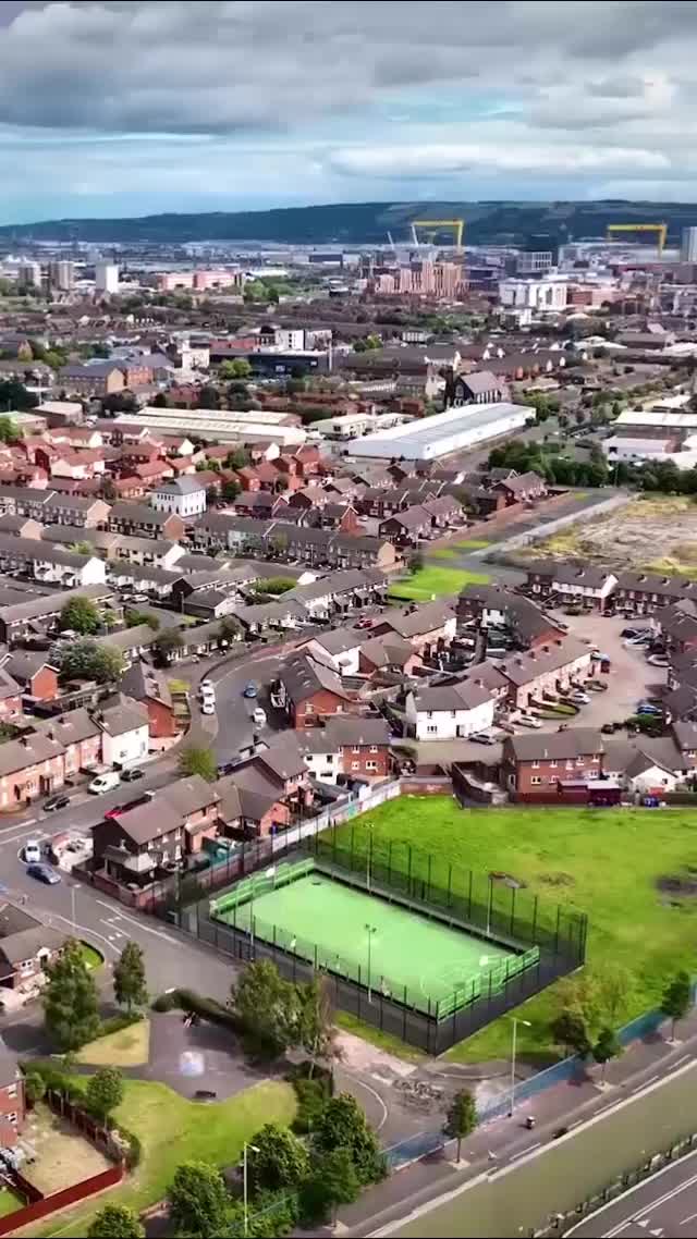 Football Pitch by Peace Wall in Belfast