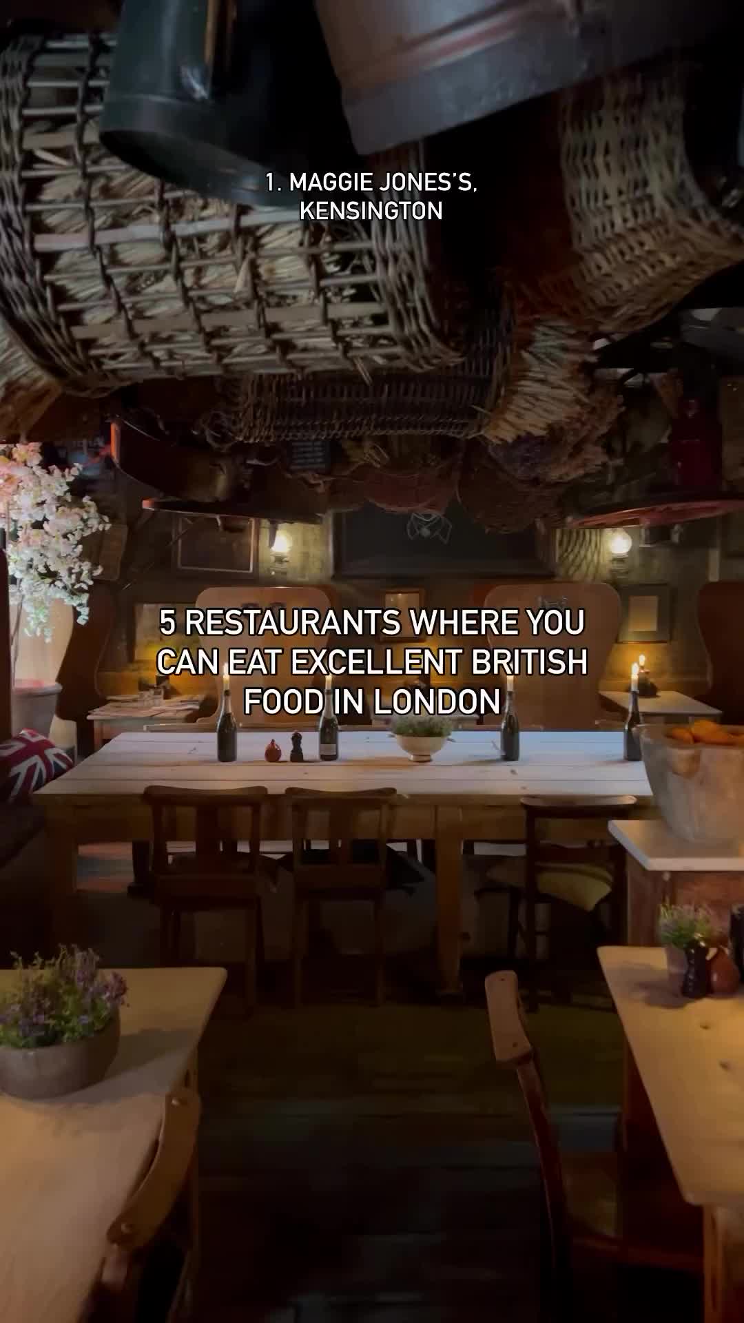 Top 5 Restaurants for British Food in London