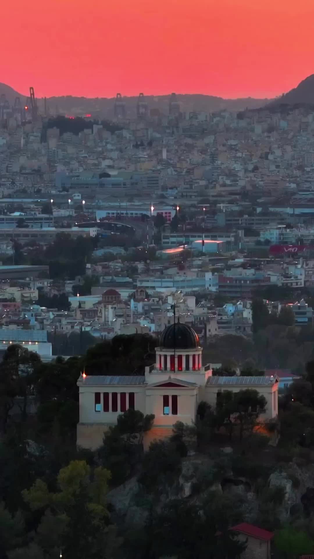 Stunning Urban Sunset Over Athens - Penteli, Greece