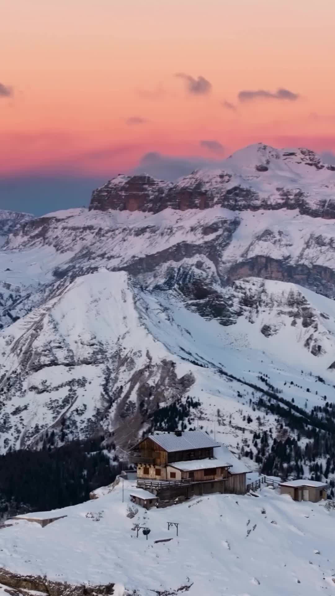 Winter Magic at Refuge du Marcheuson, Dolomites