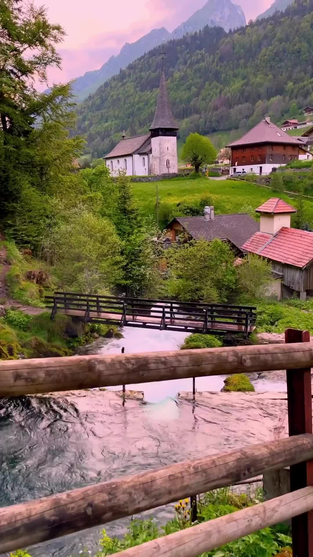 Spectacular Jaun Waterfall in Switzerland 🌊🧚‍♂️