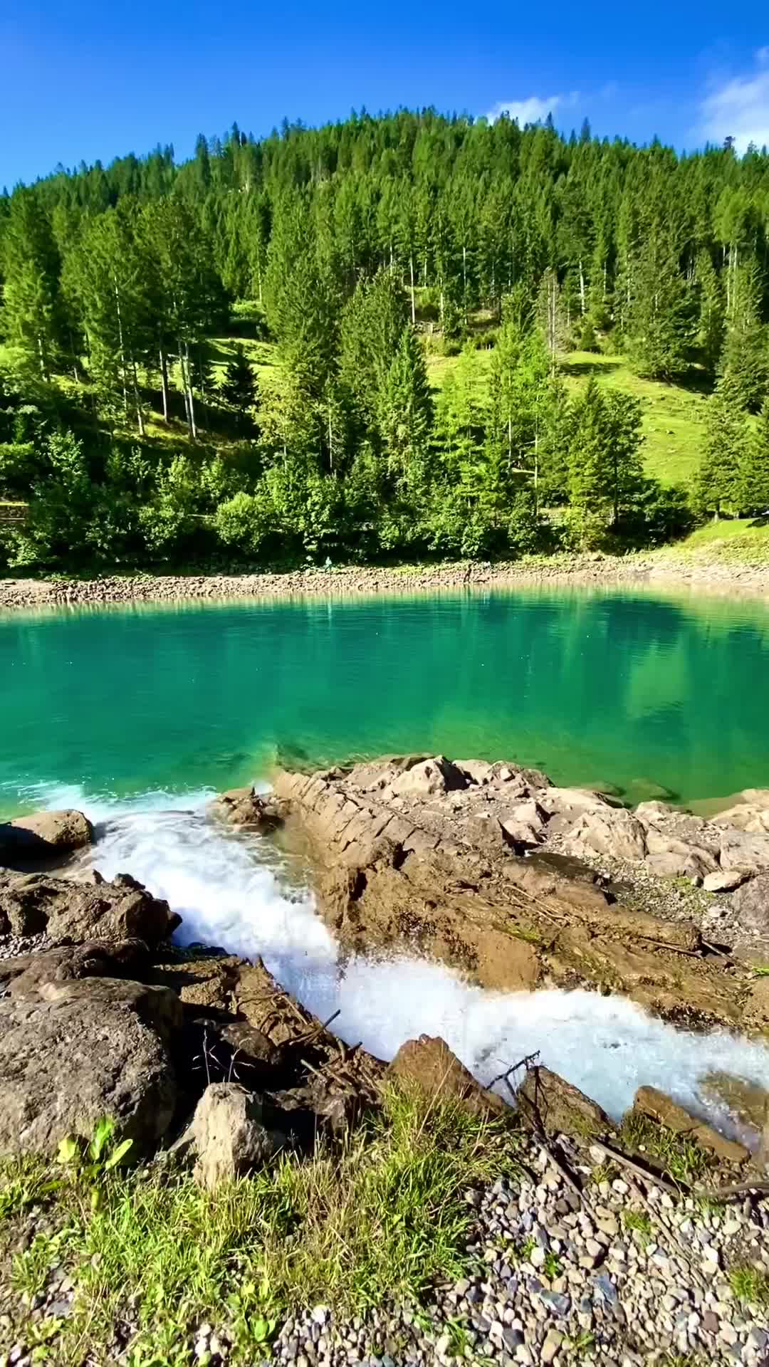 Beautiful Turquoise Lake in Liechtenstein – Stausee Steg