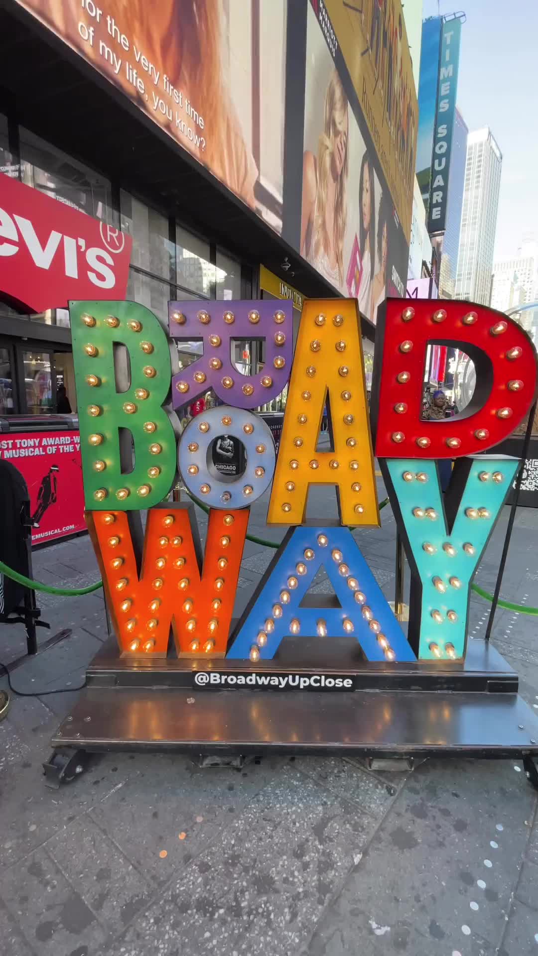 Broadway Show Globes Light Up Times Square