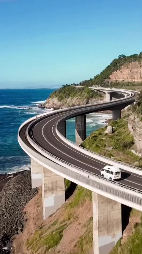 Solo Vanlife Drone Shots at Sea Cliff Bridge, NSW