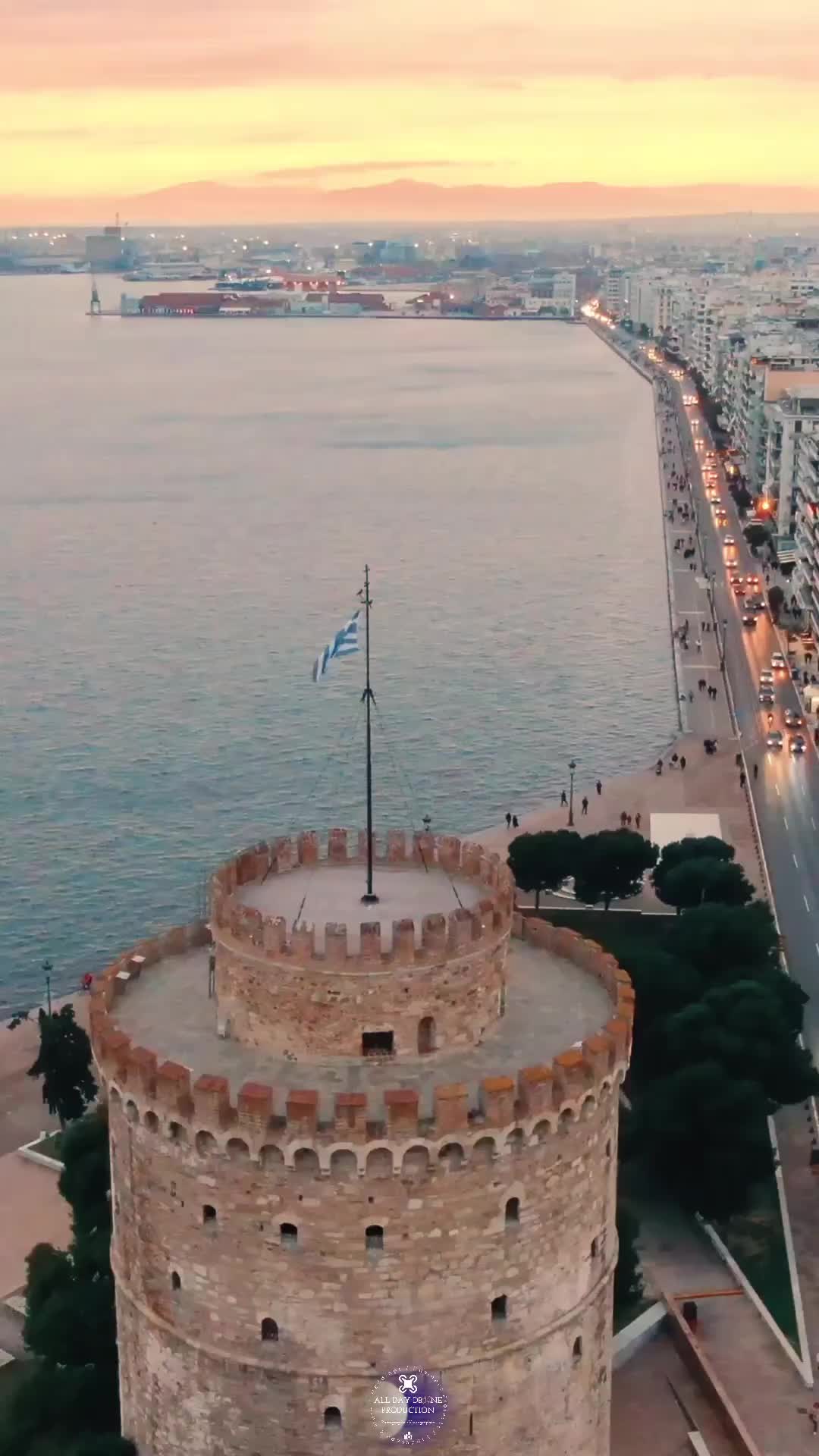 Discover Thessaloniki's Iconic White Tower by Drone