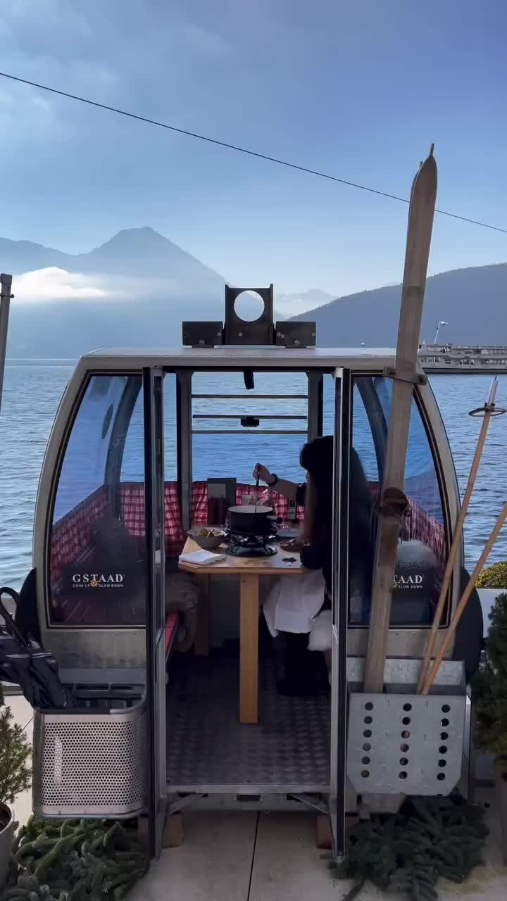 Fondue in a Gondola with Stunning Lake Views in Switzerland