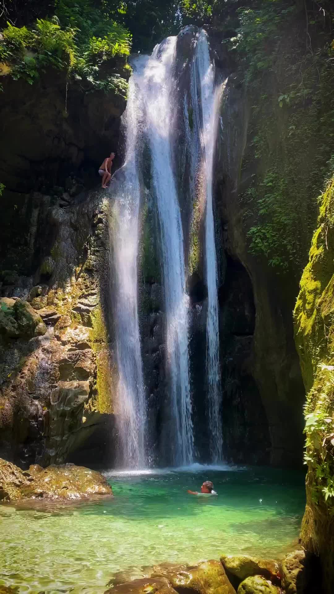 Thrilling Cliff Jump at Binalayan Falls, Cebu