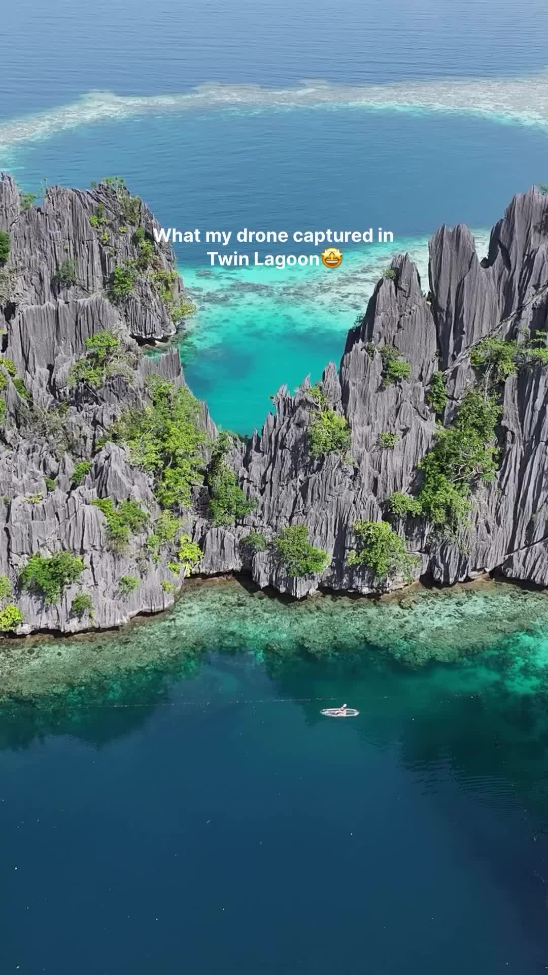 Captivating Aerial Views of Twin Lagoon, Coron, Philippines