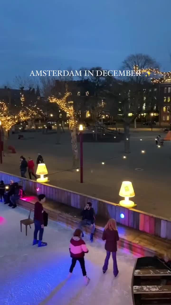 Ice Skating at Museumplein, Amsterdam - Winter Fun!