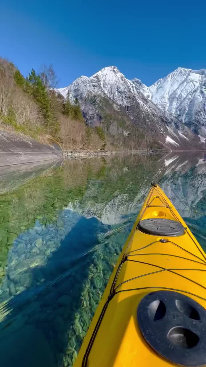 Springtime Kayaking Adventure in Eikesdalsvatnet, Norway