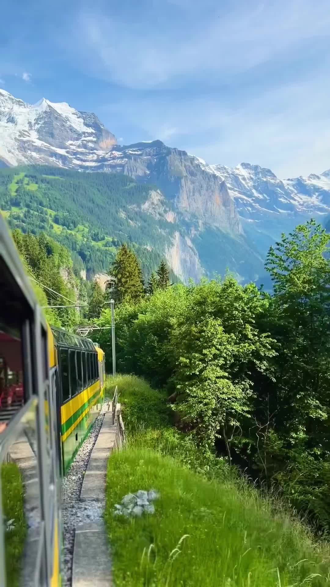 Dreamy Train Ride Through Swiss Mountains