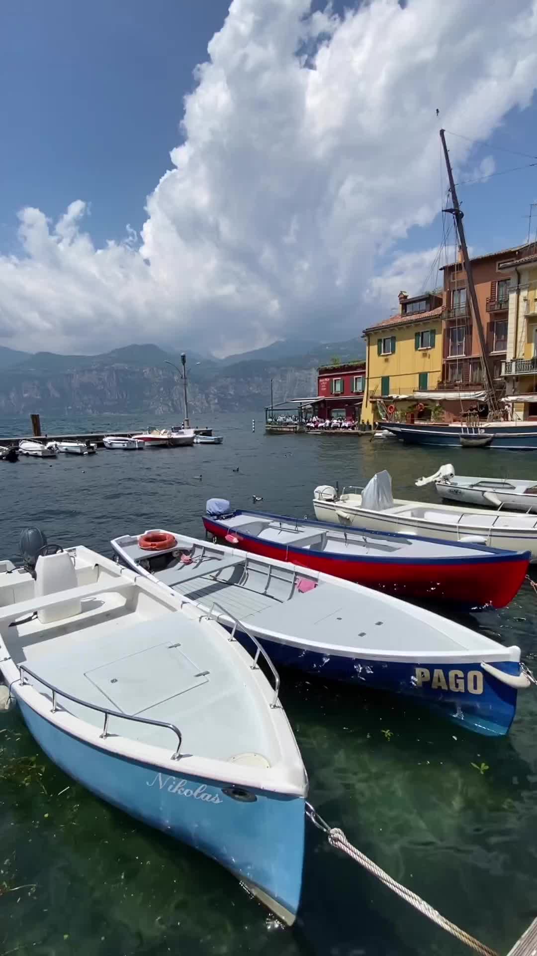 Enjoying Pizza by Lake Garda in Malcesine, Italy