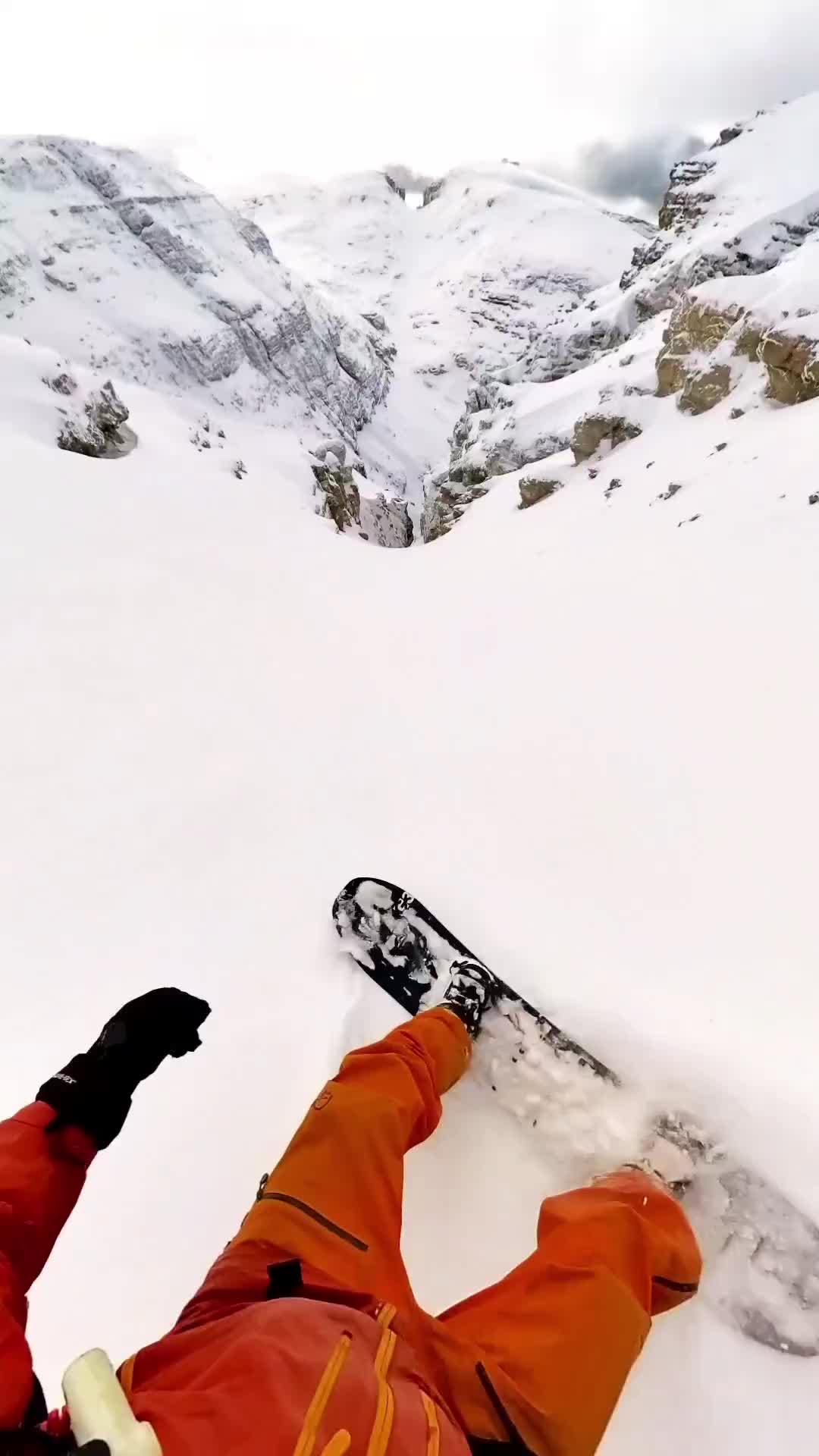 Incredible Powder Snowboarding in Dolomites Yesterday!