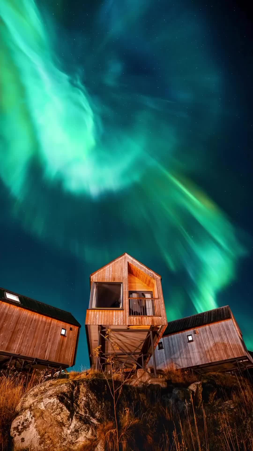 Aurora Magic: First Night at Hattvika Lodge, Norway