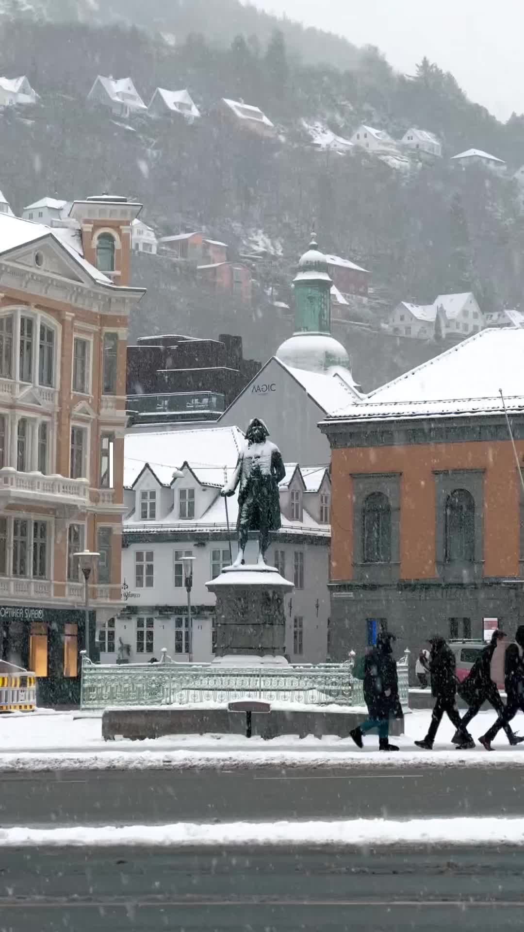 Snowfall in Bergen: A Winter Wonderland in Norway
