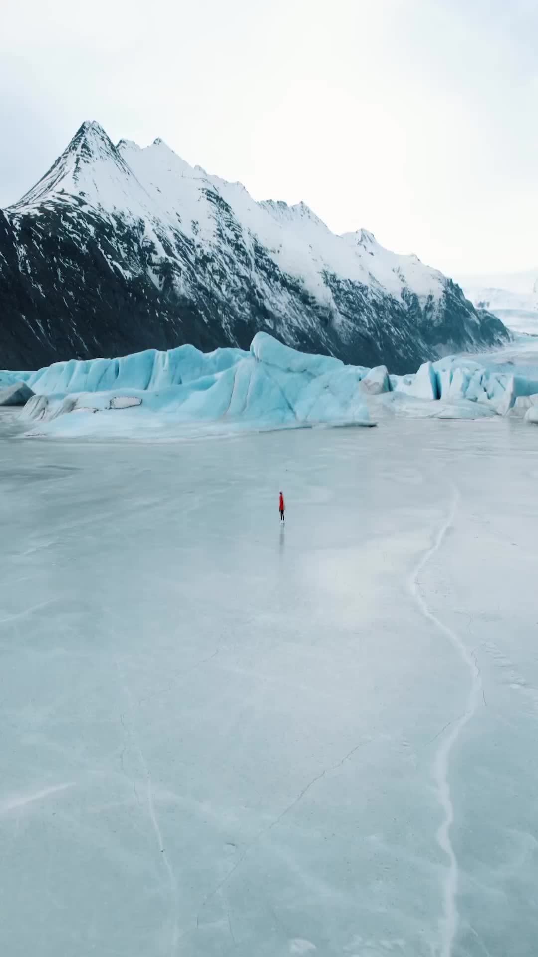 Skating on Iceland's Frozen Glacier Lagoon ⛸️❄️
