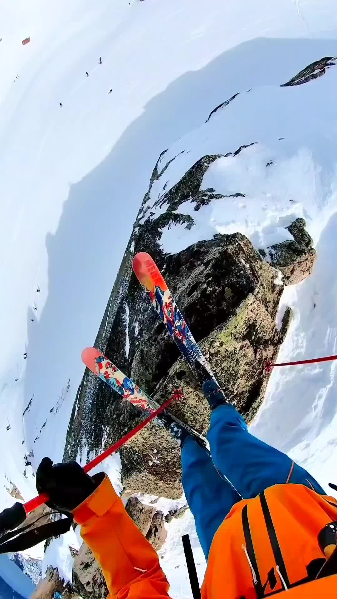 Skiing down a cliff!
Last summer in Argentina, this was better skiing than on the snow 😂. Would you hit it next? 
@meierskis @powder7 @swanygloves 
.
.
.
#skiing #backcountryskiing #argentina #extremesports #crazy #getsendy #travelstoke #adrenaline #wallride #optoutside #andes #freeski