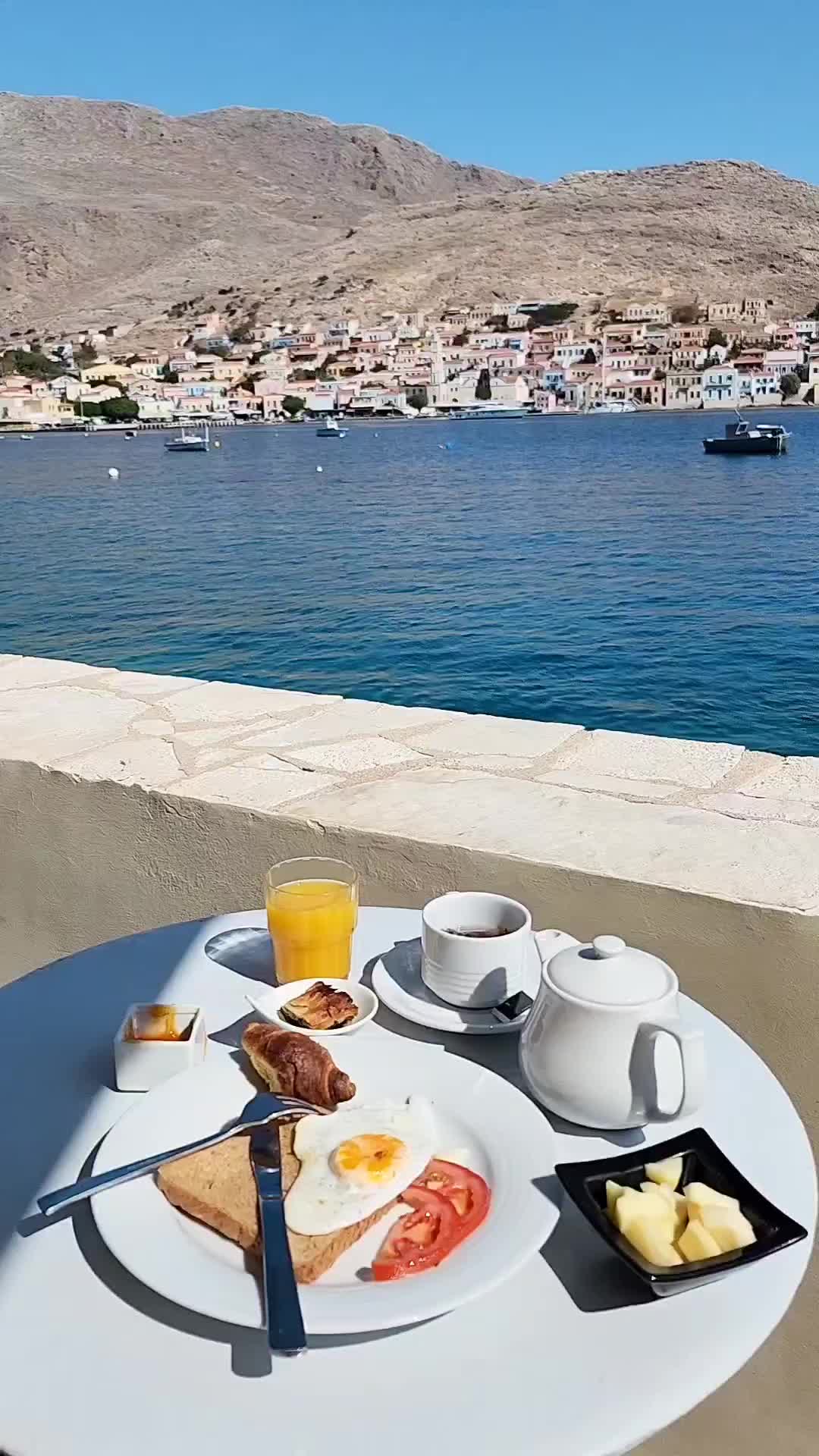 Breakfast with a View at Aretanassa Hotel, Halki