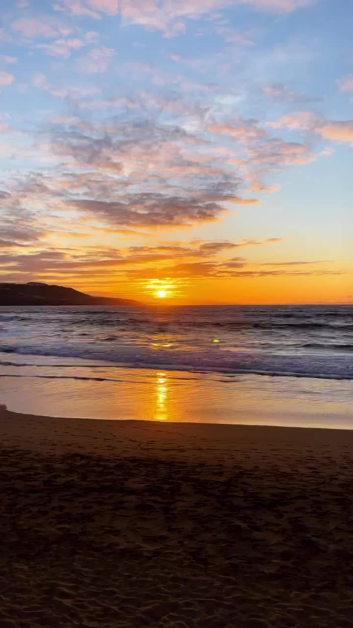 Stunning Sunset at Playa de Las Canteras, Spain