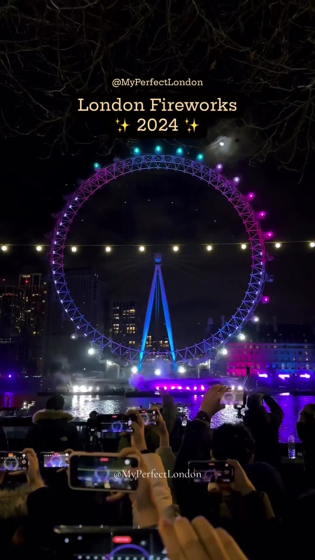 London New Year's Eve Fireworks 2024 at the London Eye