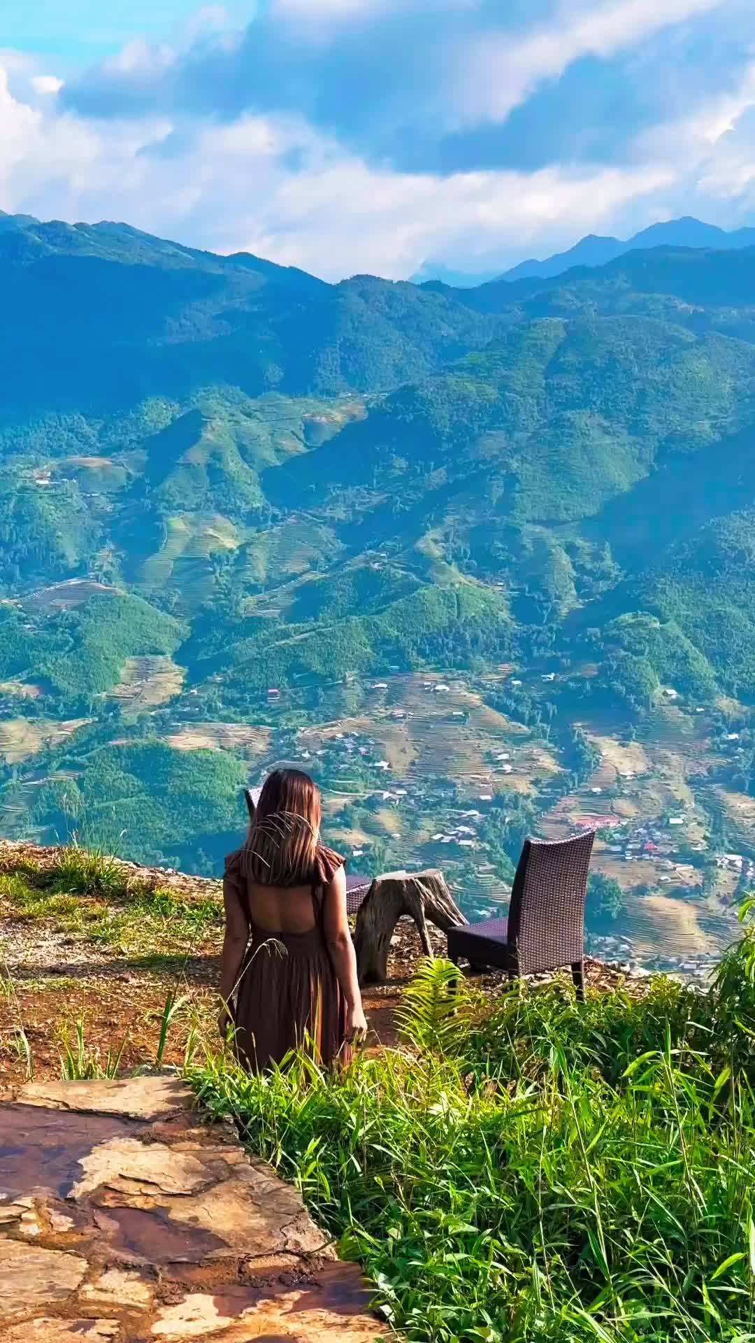 Warm Sunlit Mountain Views in Sapa, Vietnam