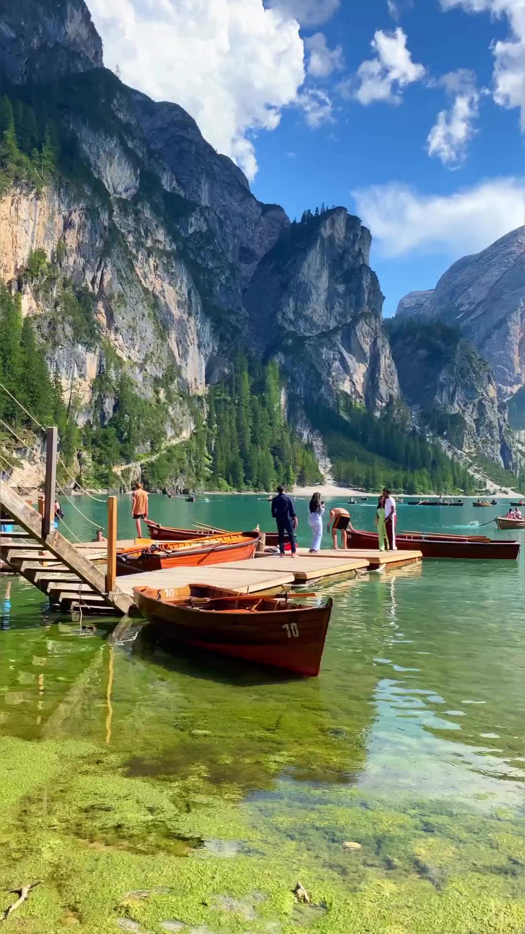 Stunning Emerald Green Lake in the Dolomites, Italy 🌲🏞️