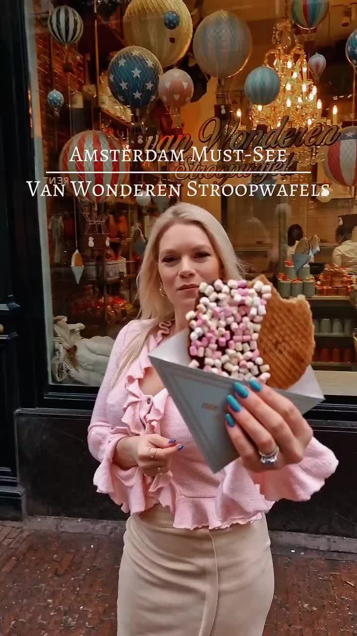 THE MOST FAMOUS STROOPWAFELS IN AMSTERDAM ✨️ @vanwonderenstroopwafels 

YES Dutch stroopwafels are delicious, but have you had one covered in Oreos? M&Ms?Marshmallows?! 🤤 Add this cute shop to your Amsterdam itinerary! 

PRO TIP: It's so popular that the shop can get very busy! Get there before 11am to avoid the long line 

🩷 Press trip with @vanwonderenstroopwafels 

#amsterdamcity #amsterdam #amsterdamshots #amsterdamgram #amsterdamtrip #amsterdamcanals #amsterdamn #amsterdamview #stroopwafels #amsterdamcentraal #travelinspo #amsterdamen #amsterdamvibe #awesomeplaces #femmetravel #amsterdamart