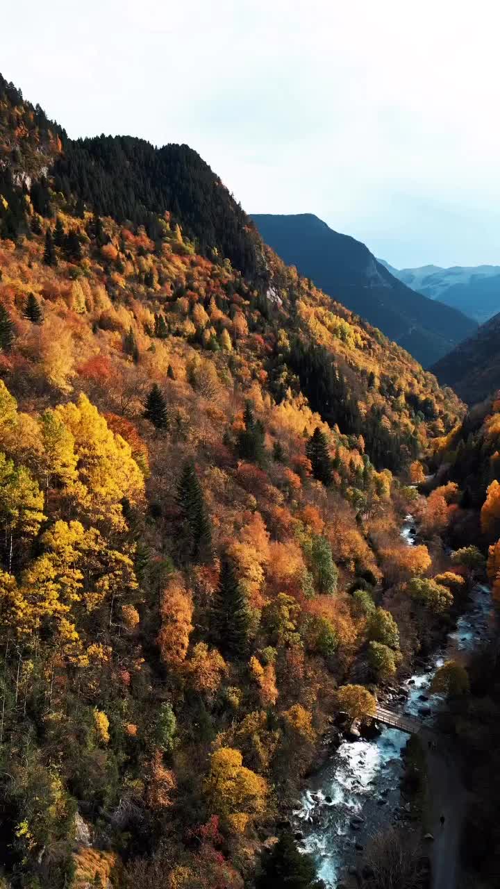 Autumn Aerial Magic Over Spanish Pyrenees