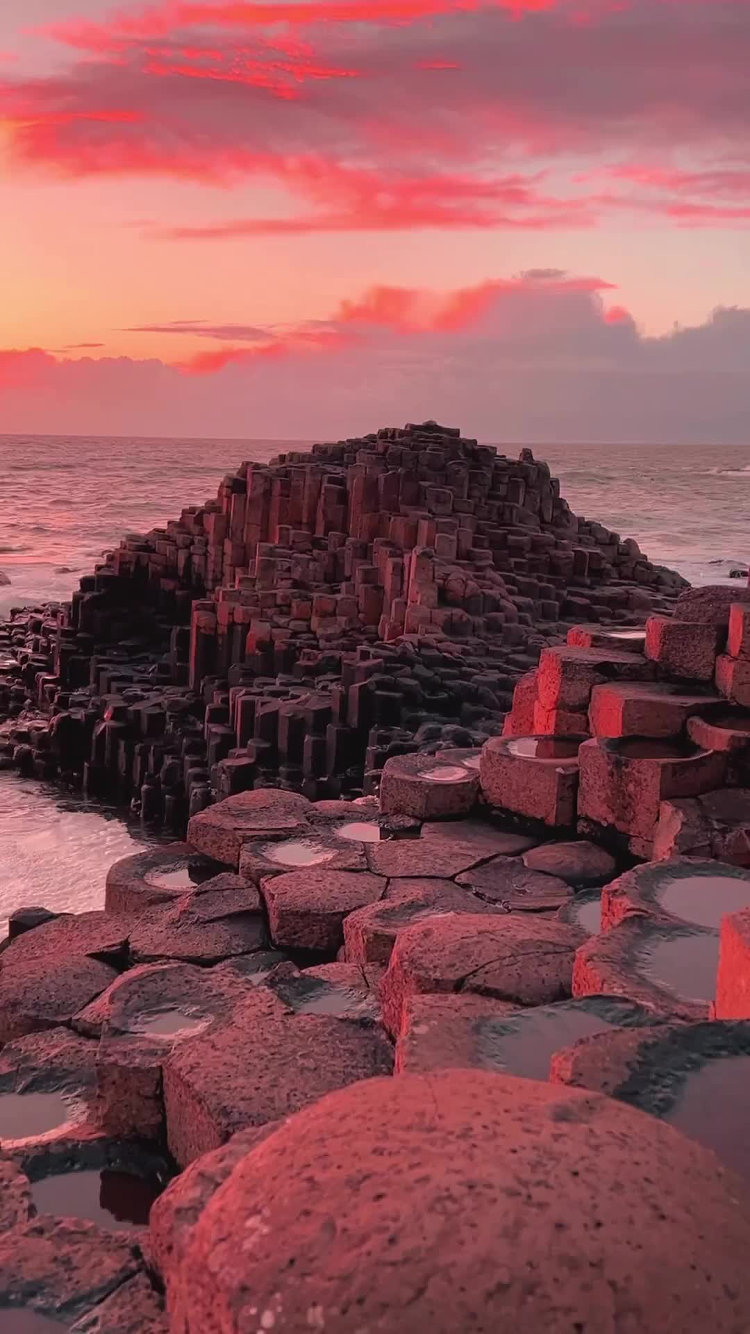 Stunning Sunset at Giant's Causeway, Northern Ireland